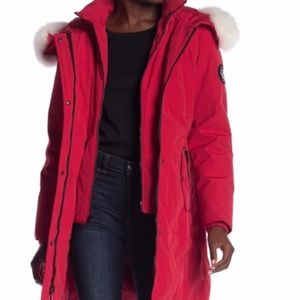 1 Madison Red Genuine Fox Fur Expedition Snow Parka